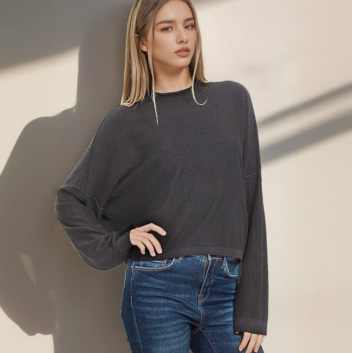 Mock Neck Soft Fall Sweater