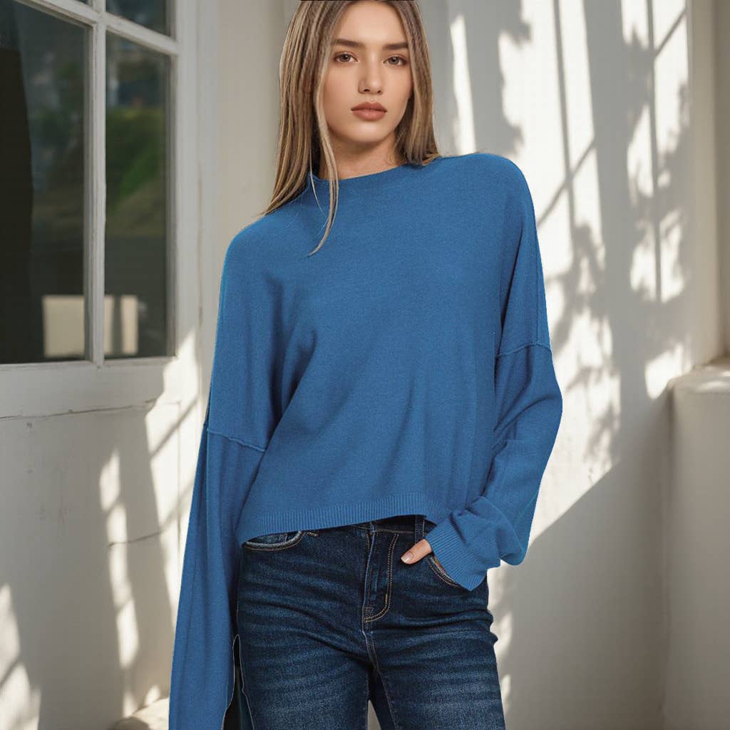 Mock Neck Soft Fall Sweater