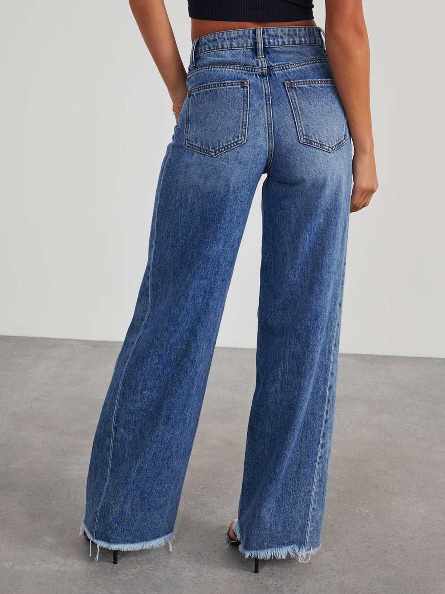 High Waisted Slim Fit Wide Leg Pants
